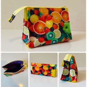 Zipper pouch Handmade open wide pouch